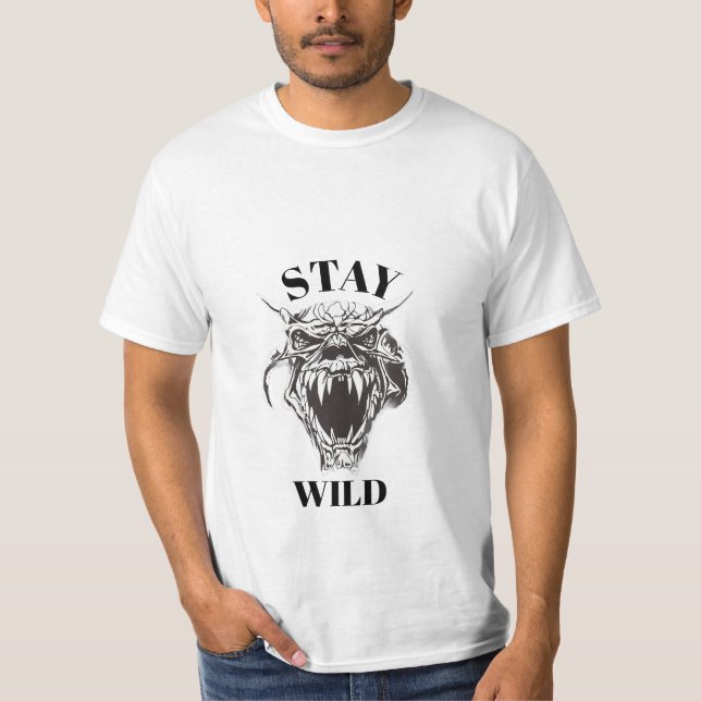 Håll dig vild Demon Skalle T-Shirt (Framsida)