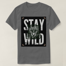 Håll dig vild design för leopard-ansikte T-shirt
