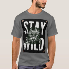 Håll dig vild design för leopard-ansikte T-shirt