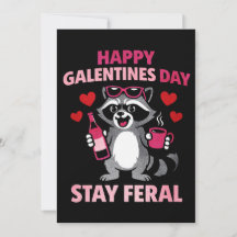 Håll dig vild Galentines tvättbjörnskort