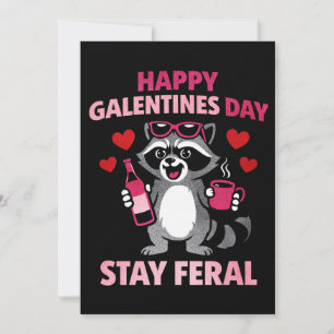 Håll dig vild Galentines tvättbjörnskort Julkort