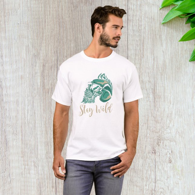 Håll dig vild modern skäggig dödskalle t shirt (Skapare uppladdad)