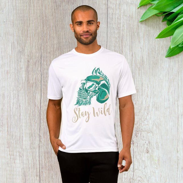 Håll dig Vild Modernt Skäggigt Dödskalle T Shirt (Skapare uppladdad)