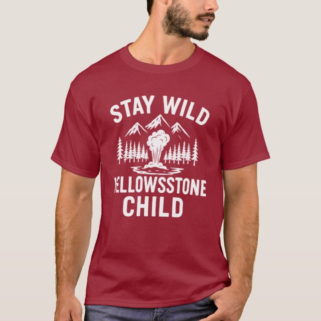 Håll dig vild Yellowstone Barn T-Shirt (Framsida)