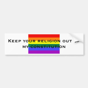 Håll din religion ut ur min const… bildekal