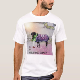 HÅLL DINA HORSER, GIRL HUGGANDE HORSE T SHIRT