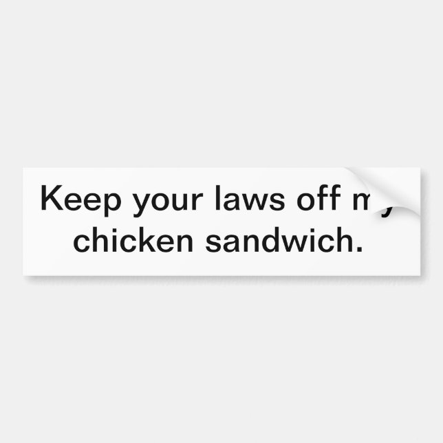 Håll dina lagar av min fega sandwich. bildekal (Framsidan)