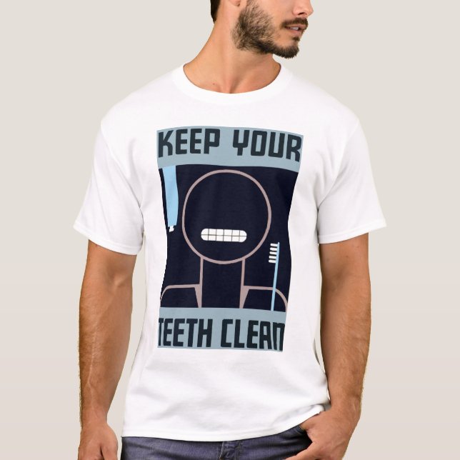 Håll dina tänder rena t-shirt (Framsida)