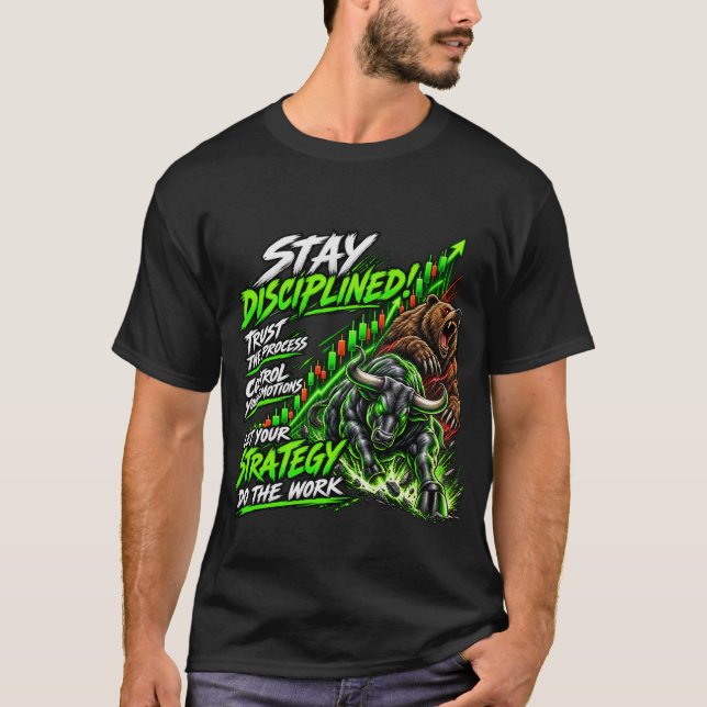 Håll Disciplin - Trading Motivation T-shirt (Framsida)