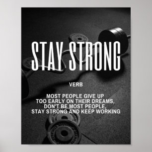 Håll en stark inspirerande offert på framgång poster