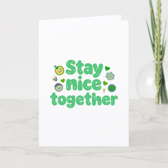 Håll Er Trevliga Tillsammans Kawaii Design Kort (Framsida)