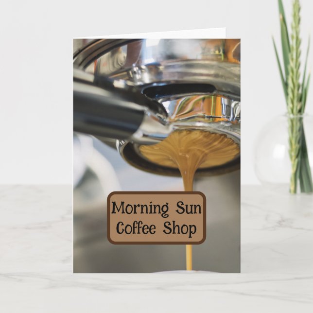 Häll Espresso från Coffee Maskin Business Namn Tack Kort (Framsida)