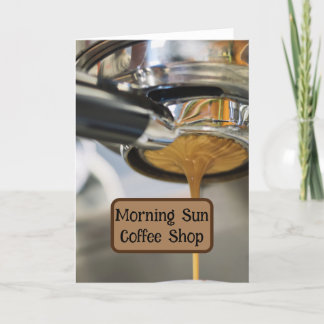 Häll Espresso från Coffee Maskin Business Namn Tack Kort