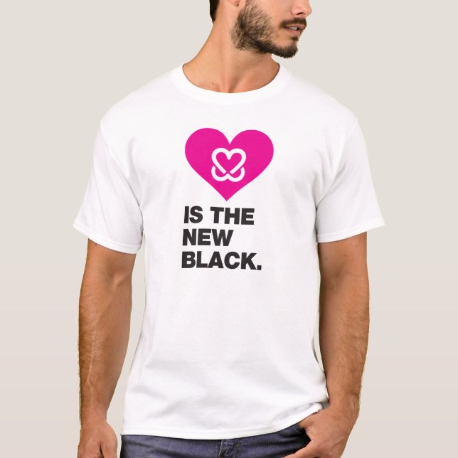 Håll ett bröst "rosa är den nya svart" T-tröja T-shirt (Framsida)
