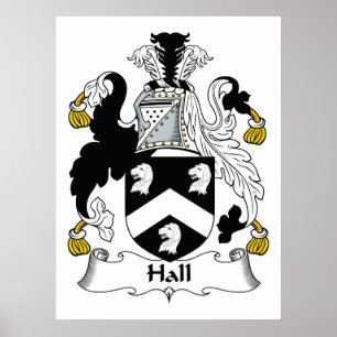 Hall familjvapensköld poster