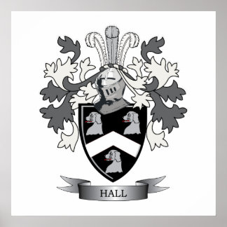 Hall Family Crest Jackar om Arm Poster