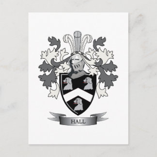 Hall Family Crest Jackar om Arm Vykort