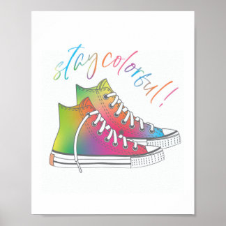 Håll färgen Tie-dye-design med topplökare Poster