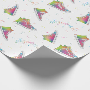 Håll färgen Tie-dye-design med topplökare Presentpapper