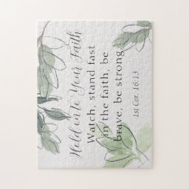 Håll fast vid din Faith Quote och Bible Verse Pussel