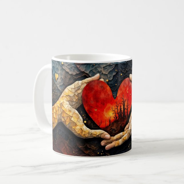 Håll fast vid mitt hjärta kaffemugg (Framsida vänster)