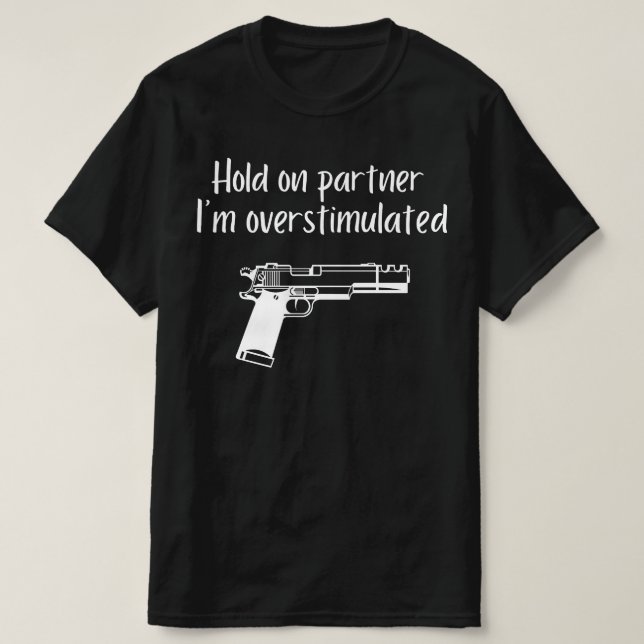 Håll fast vid partner Im överstimulerad, Manar Cow T Shirt (Design framsida)