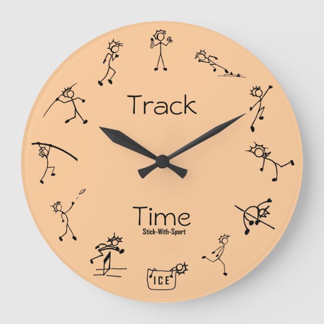 Håll fast vid sporten Track Time Decathlon Clock Stor Klocka (Framsida)