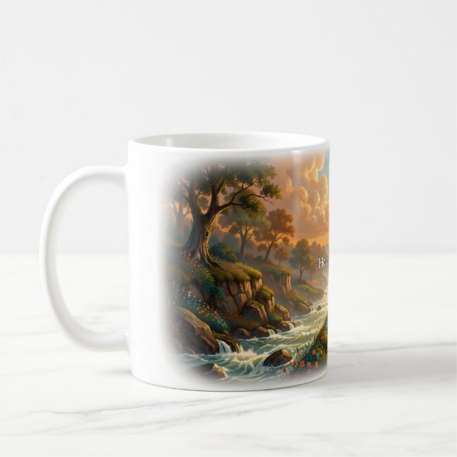 Håll fast vid Wonder River Path-muggen Kaffemugg (Vänster)