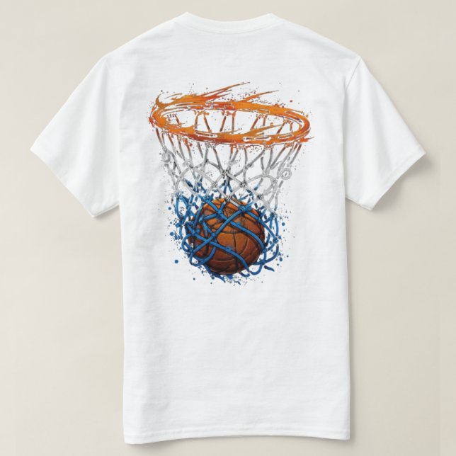 Håll Fokus Pushar Basket Motivation T Shirt (Design baksida)