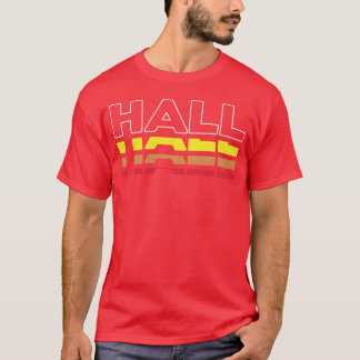 Hall Förnamn Rolig Vintage Solnedgång Hall retro T Shirt