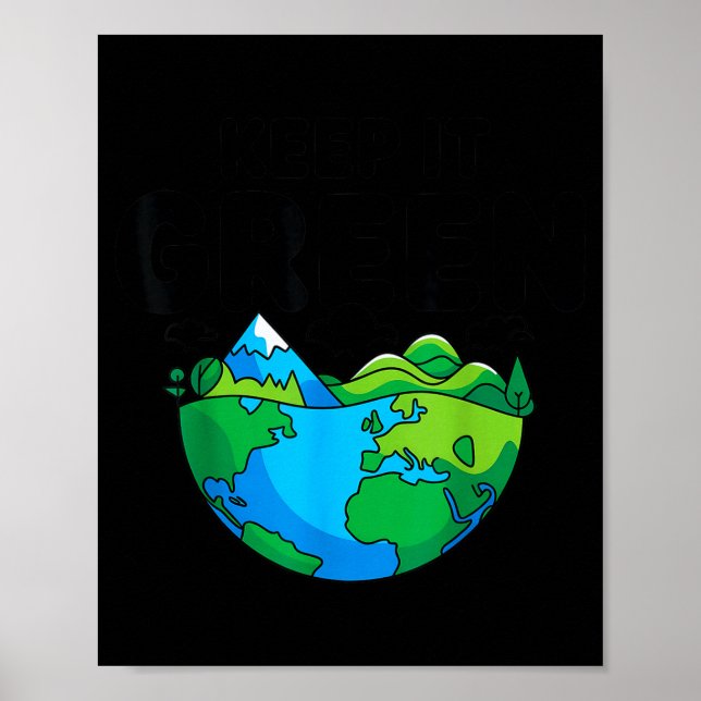 Håll grön jord dag planet miljövänlighet poster (Framsidan)