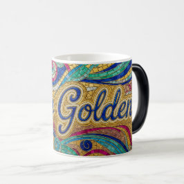 Håll Guld mosaik färgförändrande keramikmugg Magisk Mugg