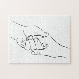 Håll Händer i minimal konsthjälp, enkel modern Pussel