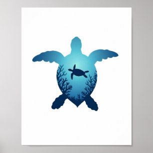 Håll Havet Plastfritt Rädda Havssköldpaddorna T-Sk Poster