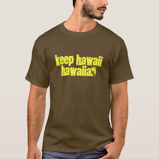Håll Hawaii den hawaianska långa utslagsplatsen T Shirt (Framsida)