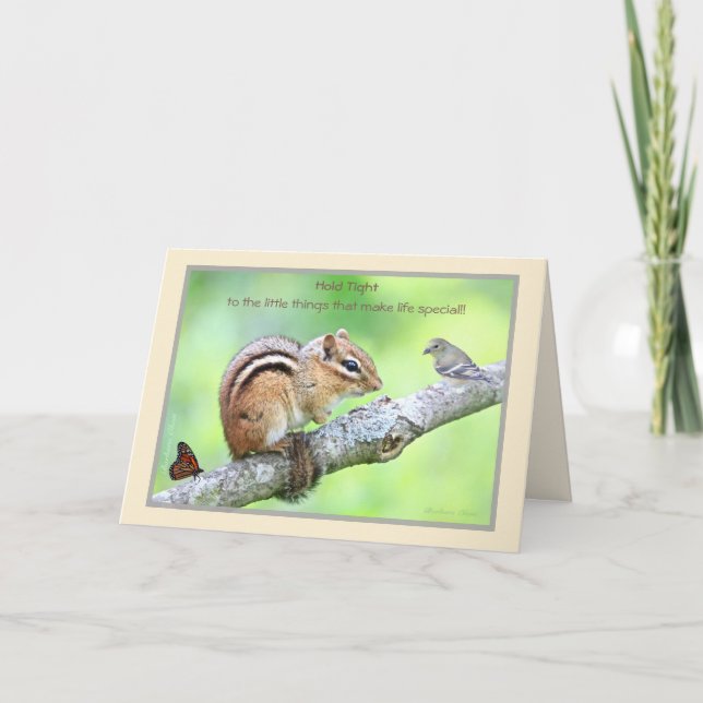 Håll höger om lilla sak: Chipmunk Card Kort (Framsida)