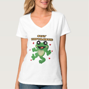 Håll Hoptimistisk Söt Groda Puns Rolig Groda Älska T Shirt