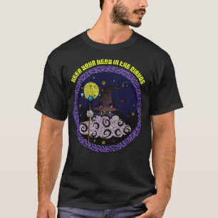 Håll Huvudet i Molnen Tecknad Trollkarls Katt T Shirt