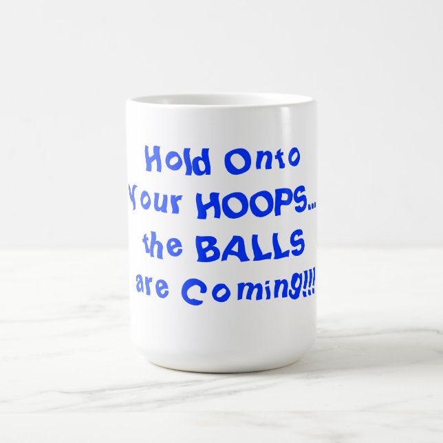 Håll i dina ringar Humoristisk Basket 15 oz. Mugg (Center)
