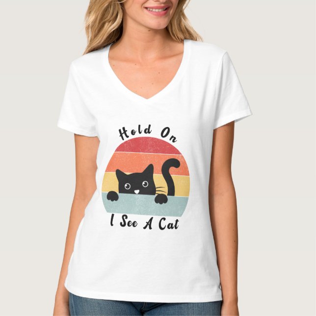 Håll i en katt, en fin katt t shirt (Framsida)