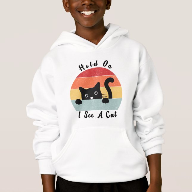 Håll i mig och se en katt, en fin kattälskare t shirt (Framsida)