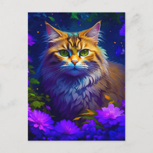 Håll i Touch Cute Kattunge i Flowers Vykort