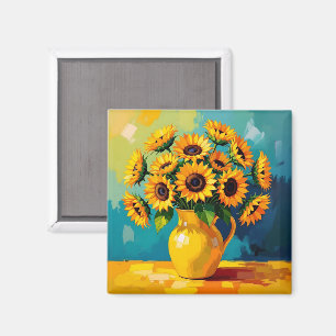 Håll i Touch Gult Solblommor Magnet