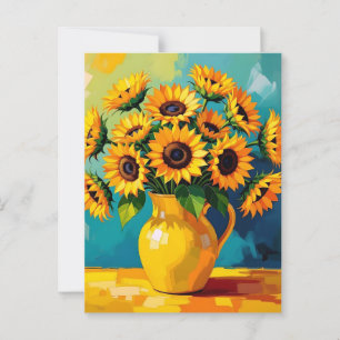 Håll i Touch Gult Solblommor Vykort