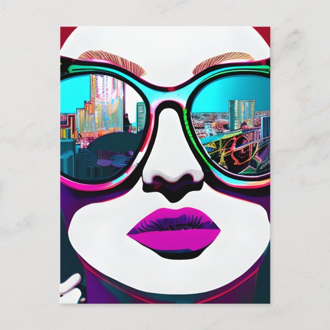 Håll i Touch | Kvinnor i solglasögon Vykort (Framsida)