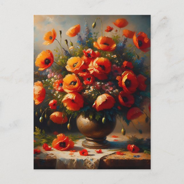 Håll i Touch | Röda vallmo Vykort (Framsida)