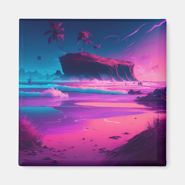 Håll i Touch | Rosa Vinkara havet Magnet (Framsidan)