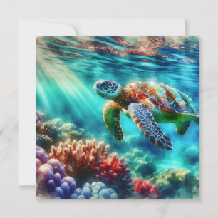 Håll i Touch Sea Turtle Swimming