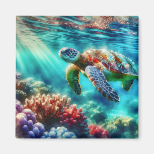 Håll i Touch Sea Turtle Swimming Magnet
