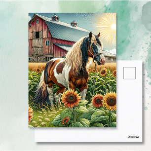 Håll i Touch Söt Horse på Rustic Farm Vykort